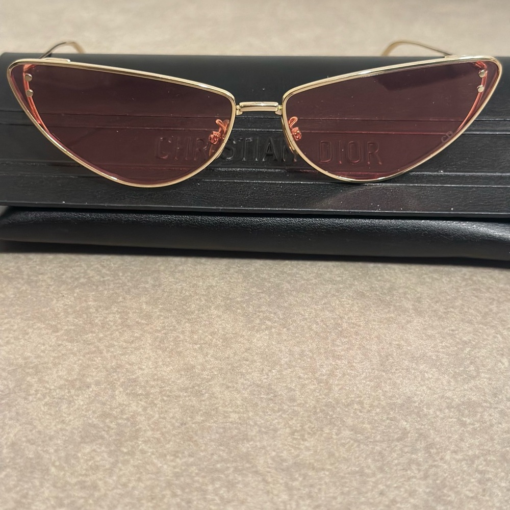 Dior Gold Frame Sunglasses with Brown Lenses
